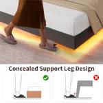 Full Floating Bed Frame with LED Lights & Storage