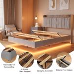 Full Floating Bed Frame with LED Lights & USB