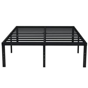 Heavy Duty Black Queen Bed Frame with Storage