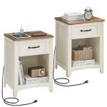 VASAGLE 2-Pack Nightstands with Charging Station