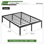 Heavy Duty Black Queen Bed Frame with Storage