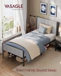 VASAGLE Twin Metal Bed Frame with Upholstered Headboard