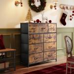 WLIVE 9-Drawer Tall Fabric Dresser for Storage