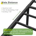 Heavy Duty Black Queen Bed Frame with Storage