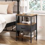 Nightstand with Charging Station and Adjustable Drawer