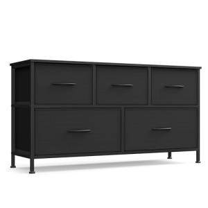 SONGMICS 5-Drawer Bedroom Dresser, Ink & Ebony Black