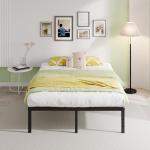 Heavy Duty Black Queen Bed Frame with Storage