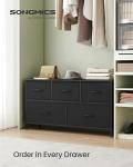 SONGMICS 5-Drawer Bedroom Dresser, Ink & Ebony Black