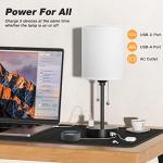 3-Color Temperature Small Bedside Lamps with USB Ports