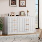 YITAHOME 6-Drawer Power Outlet Dresser in White