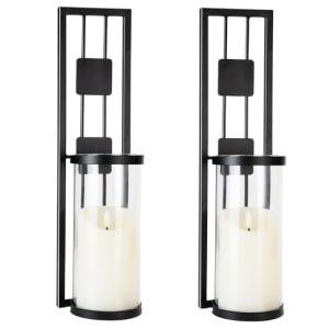 Modern Metal Candle Holder Wall Sconces - Set of 2