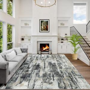 Large Washable Modern Abstract Area Rug 8x10