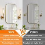 Brushed Gold Wall Sconces with Clear Glass - Set of 2