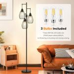 Dimmable Floor Lamp with 3 Edison Bulbs