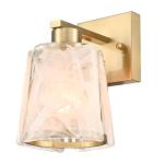 Gold Modern Wall Sconce with Unique Glass Shade