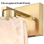 Gold Modern Wall Sconce with Unique Glass Shade