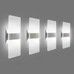 Modern LED Wall Sconces 4 Pack for Bedroom
