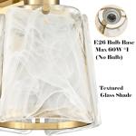 Gold Modern Wall Sconce with Unique Glass Shade