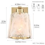 Gold Modern Wall Sconce with Unique Glass Shade