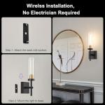 Remote-Controlled Wireless Wall Sconces Set of 2