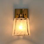 Gold Modern Wall Sconce with Unique Glass Shade