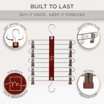 Space-Saving Beechwood Skirt Hangers with Clips