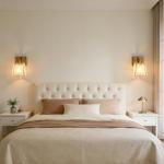 Gold Modern Wall Sconce with Unique Glass Shade