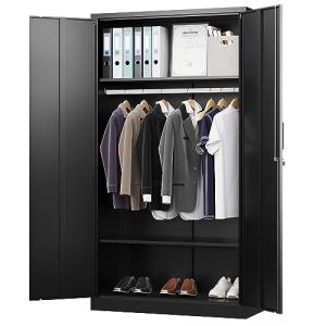 Lockable Metal Wardrobe Cabinet for Home and Office