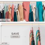 Space-Saving Beechwood Skirt Hangers with Clips