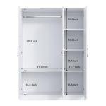 White 3-Door Wooden Wardrobe Closet with Shelves
