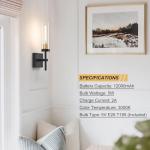 Remote-Controlled Wireless Wall Sconces Set of 2