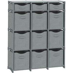 Cube Storage Organizer with Bins - Grey