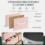 Pink Tall 8-Drawer Dresser with Fabric Bins