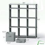 Cube Storage Organizer with Bins - Grey