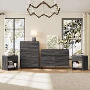 Stylish 4-Piece Black Bedroom Furniture Set