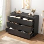 Jocoevol Modern Black 6-Drawer Bedroom Dresser