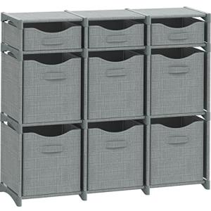 Grey Cube Storage Organizer with 9 Bins