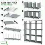 Cube Storage Organizer with Bins - Grey