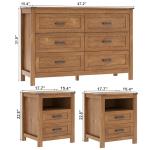 3-Piece Farmhouse Bedroom Furniture Set with Dresser and Nightstands