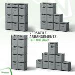Cube Storage Organizer with Bins - Grey