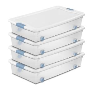 Wheeled Underbed Storage Bins - 4-Pack
