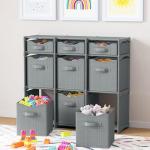 Grey Cube Storage Organizer with 9 Bins
