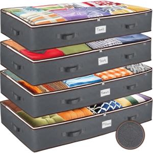 ZOBER Under Bed Storage Boxes, Set of 4