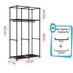 Portable Wardrobe Organizer with Metal Rack, Black