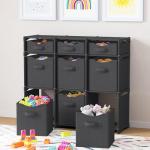 Dark Grey Cube Storage Organizer with Bins