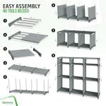 Grey Cube Storage Organizer with 9 Bins