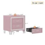 Modern Pink Queen Bedroom Set with LED Lights