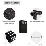 Portable Wardrobe Organizer with Metal Rack, Black