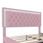 Modern Pink Queen Bedroom Set with LED Lights
