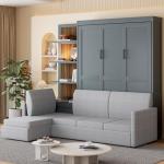 Queen Murphy Bed with Sofa and Shelves